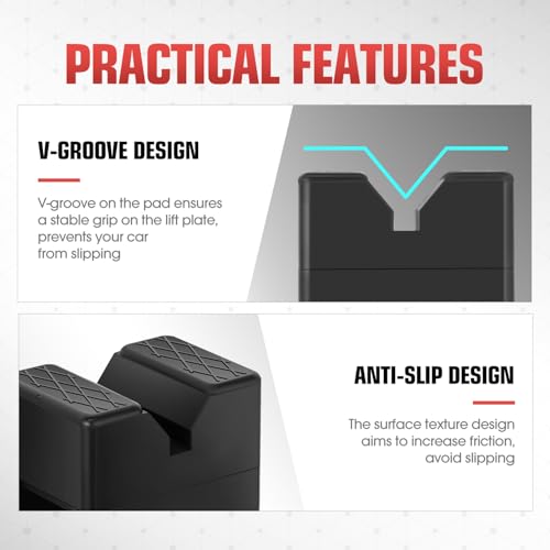 Image of DNA Motoring 2pack Floor Jack Rubber Pad, Slotted Frame Rail Protector, Car Lifting Pads Universal Jack Pad Adapter for Floor Jack, TOOLS-00626