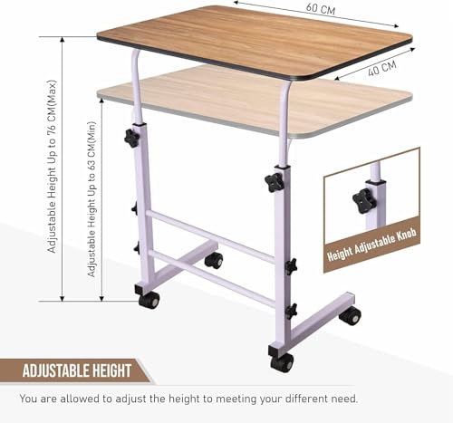 Image of Multi-Purpose Sofa Side Height-Adjustable Laptop Table with Docking for Tablet, Study Table, Portable, Ideal for Work from Home, DIY Table, Easy to Assemble