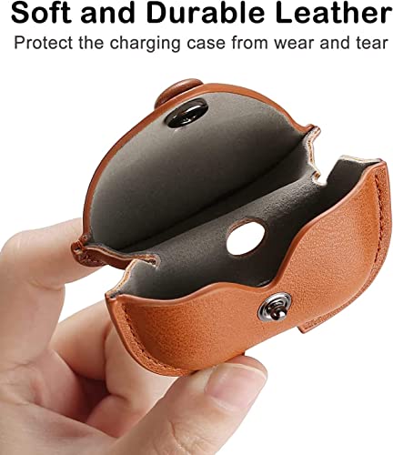 Image of Genuine Leather Case for AirPods Pro 2,Shockproof Protective Cover Compatible with Apple Airpods Pro 2nd Generation Charging Case (2022),Soft Headphone Cases for Women Men with Keychain(02)