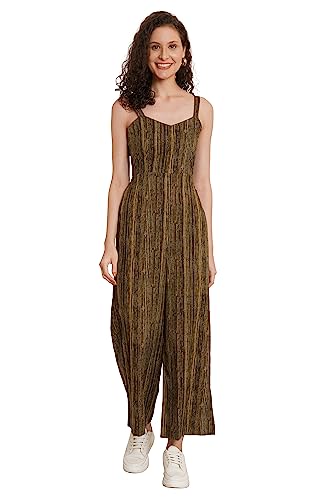 Image of COTLAND Fashions Jaipuri Cotton Abstract Printed Sleeveless Jumpsuit for Women