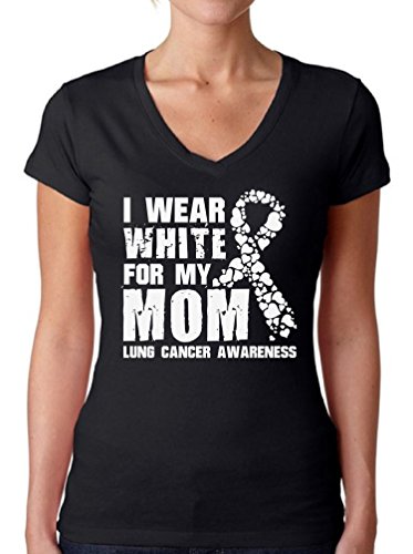 Awkward Styles Women's I Wear White for My Mom V-Neck T Shirts
