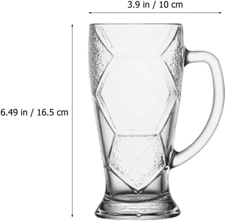 UPKOCH Large Clear Beer Mug Glass Drinking Cup with Handle for Cold Beverages for Parties and Events Sturdy Design for Juices Beer and Ice Cream