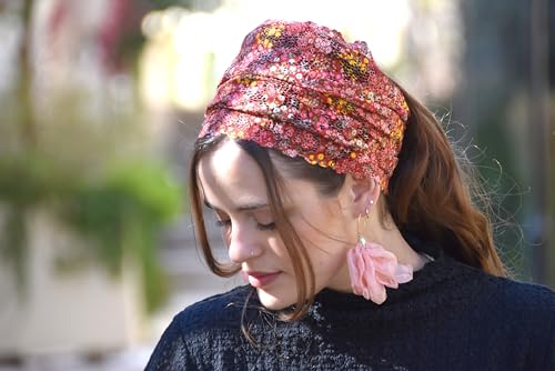 Stunning Flowering Embellished Lace Headband Bandana, Tichel, Head Covering, Scarf, Half Covering, Pre-tied, Loss Hair, Chemo4