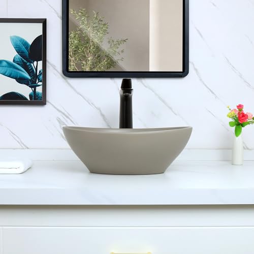 Davivy-161×134-Dark-Khaki-Oval-Vessel-Sink-with-Pop-Up-DrainBathroom-Sinks-Above-CounterCeramic-Vessel-SinkSmall-Oval-Sink-Bowls-for-Bathroom Davivy 161×134 Dark Khaki Oval Vessel Sink with Pop Up DrainBathroom Sinks Above CounterCeramic Vessel SinkSmall Oval Sink Bowls for Bathroom