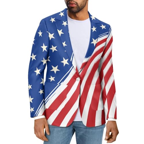 Men's Novelty 3D Printed One Button Open Flower Blazer Suit Jacket Suit