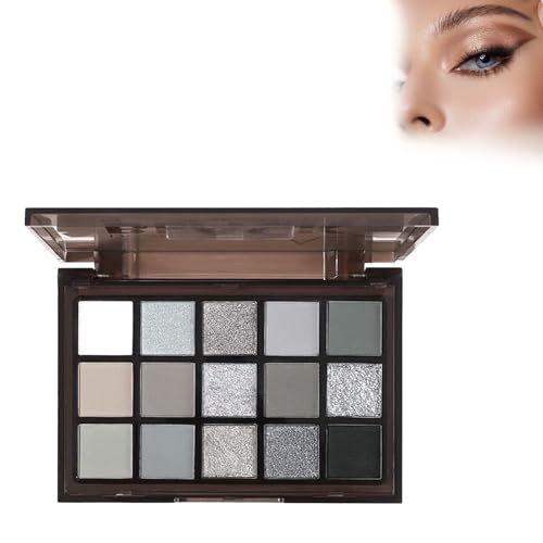 15 Sombras De Ojos De Color Negro,Pequeña Paleta De Sombra De Ojos Ahumada Eyeshadow,Paleta De Sombras De Ojos The Rock Nudes,Paleta De Sombras De Ojos De 15 Colores,Duradera Para Maquillaje Diario