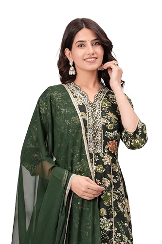 Image of MANHAREE | Women's Rayon Kurta with Pant & Dupatta Set
