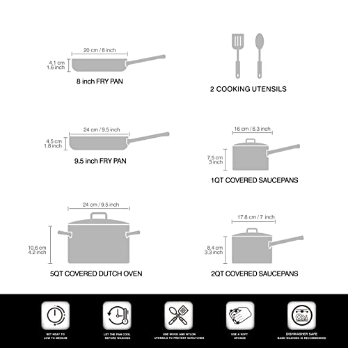 Cook N Home Stay Cool Handle, Multicolor 10-Piece Nonstick Cookware Set #TOP5