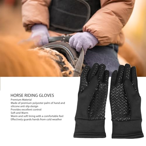 Luvas Equestres Macias e Quentes de Inverno, Luvas de Equitação Com Silicone Antiderrapante, Vestíve
