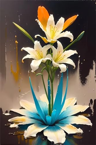 Diamond Painting Adulte Fleur Colorée : Kit Complet 5D G-243 60x80cm