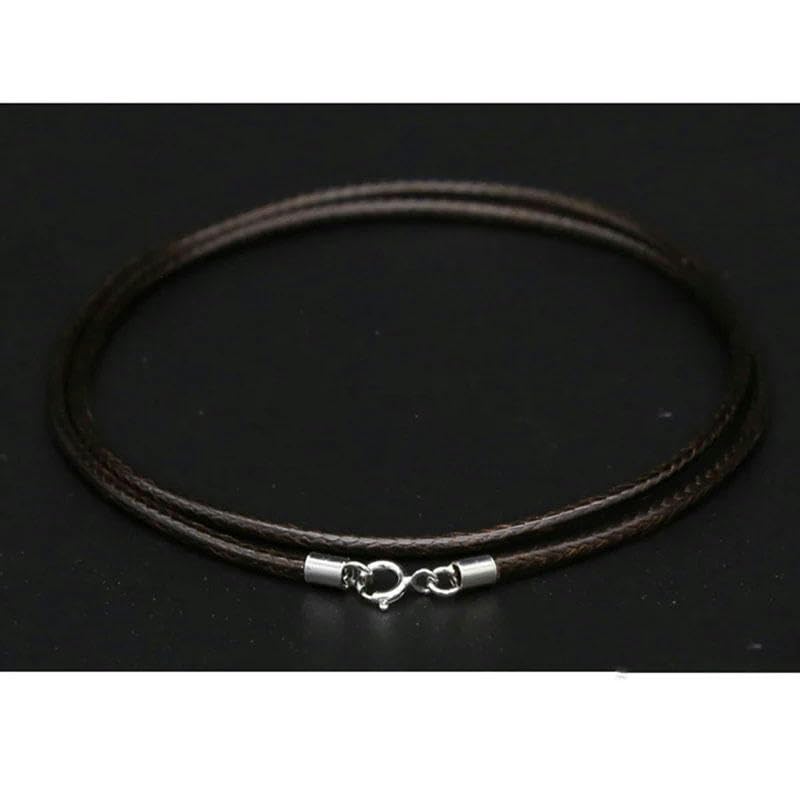 Collier ras du cou homme cordon cuir noir avec fermoir argent 925