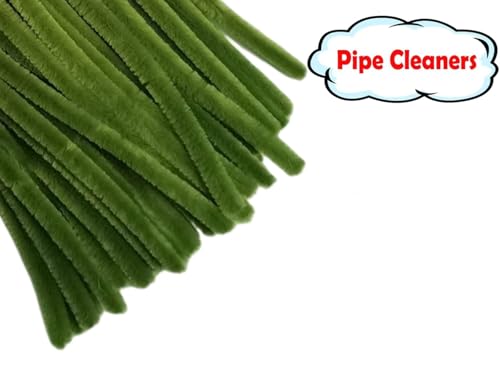 Image of Crafts Pipe Cleaner 12 inch: Light Army Color : 100pcs : for HobbyCrafts, Scrapbooking, DIY Accessory