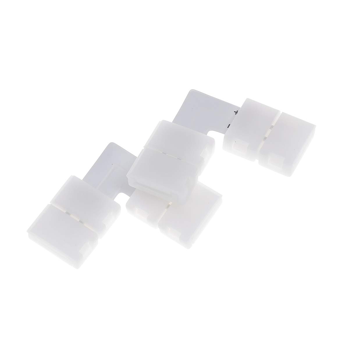 Uonlytech10PCS RGB Corner Connectors 10MM Width 90 Degree Right Angle 4 Pin Corner Clips Buckle LED Strip Adapter Light Accessory (White)
