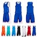 2-Piece Basketball Jersey Vest and Shorts, Kids/Adult Custom Basketball Kit with your name number team logo(Blue)