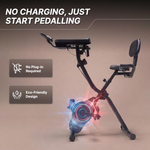 Image of Cult X-Bike with Table | Sturdy & Stable Design | Foldable Exercise Bike for Home | 8-Level Magnetic Resistance | Adjustable Seat & Handle | LCD Display | Laptop & Tablet Desk | 120 kg Capacity