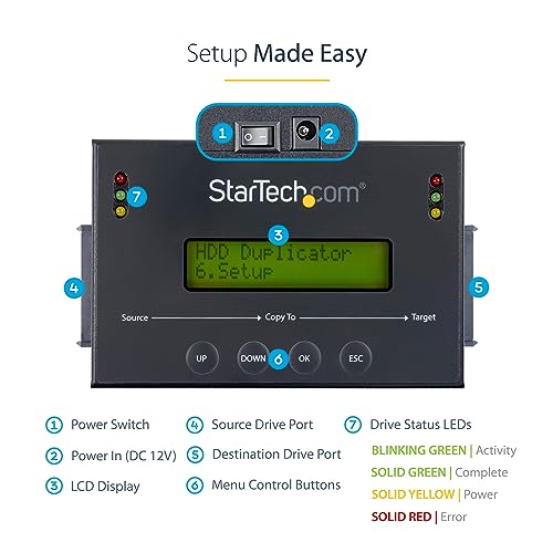 StarTech.com 1:1 SATA Duplicator & Eraser