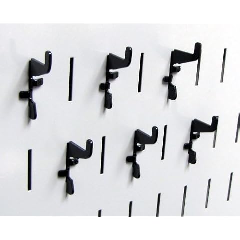 Wall Control Pegboard Standard Slotted Hook Pack - Slotted Metal Pegboard Hooks for Wall Control Pegboard and Slotted Tool Board – Black Cover