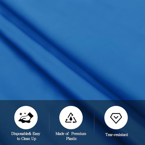 Image of tujol Royal Blue 6 Pack Plastic Table Cloth 54 inch x 108 inch, Disposable Tablecloths Rectangle Table Cover, Plastic Tablecloths for Parties