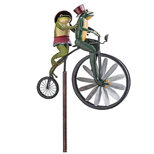 Rachlicy Gartenwindspinner Vintage Fahrrad niedliche Froschtierstatuen...