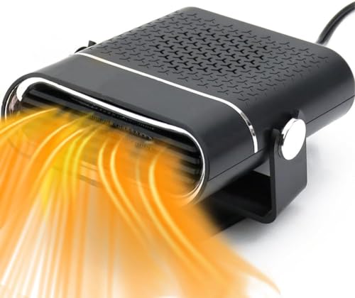 DSLIHA Ventilador de calentador de coche, calentador portátil para coche, calentador de coche de 12 V 150 W con calentamiento/enfriamiento rápido 2 en 1, descongelador y desempañador rápido para