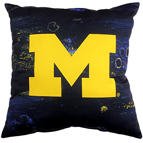 Image of College Covers Michigan Wolverines 2 Sided Color Swept Decorative Pillow, 16 inch, Made in The USA