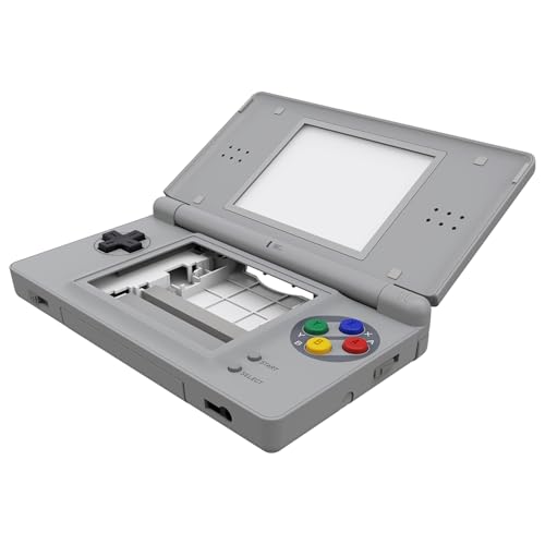 eXtremeRate Carcasa para Nintendo DS Lite Funda Protectora Personalizada Placa Cubierta Completa con Botones y Lente de Pantalla para Nintendo DS Lite NDSL NO Incluye Consola(Clásico SFC SNES EU)