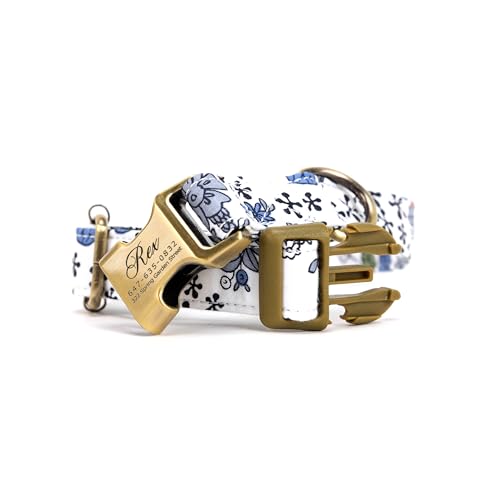 Collar para perro personalizado de algodón orgánico ajustable miniatura 5