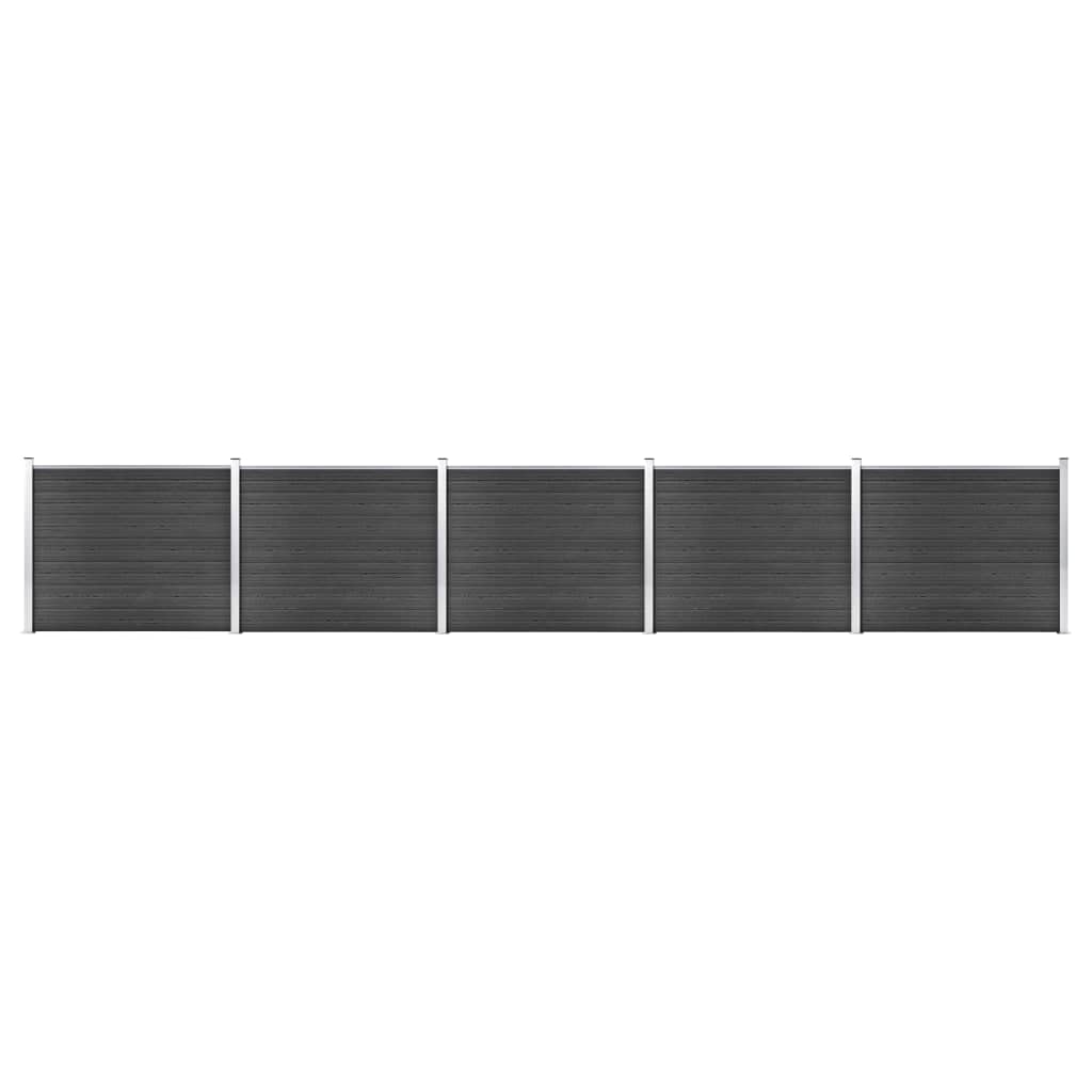 Zaunelement Set WPC 872x146 cm Grau Sichtschutzzaun, Garten Sichtschutz Panel Gartenzaun für Landschaft, Garten und Außende Dekoration