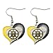 Boston Bruins Swirl Heart Earring NHL Dangle Logo Charm Gift