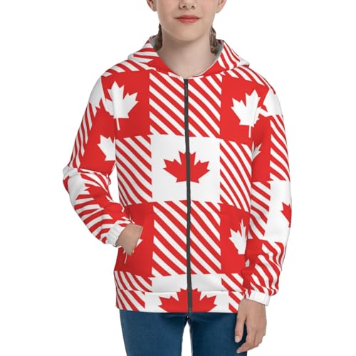 Maple Leaves1 Kid Hoodies Boys Zip Up Sweatshirts Girls Pullover with Pocket3