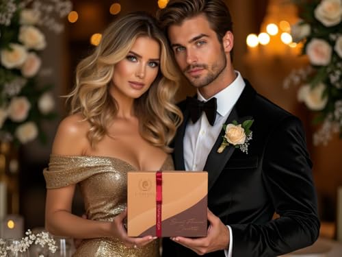 CARIANS Valentine's Day Chocolate Gift Box, Luxury Assortment Pralines, Chocolate Covered Turkish Delights, Dragees with Strawberry, Pistachio, Hazelnut, Elegant Valentine’s Day Gift for Her, 40 Pcs.