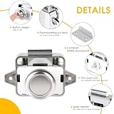 SUPAWAY 6 sztuk metalowych zamków Push Lock, szafka do przyczepy kempingowej, zamek zatrzaskowy, blokada 15-18 mm, niklowana perłowa, do szafki na drzwi przyczepy kempingowej, vanów, jachtów