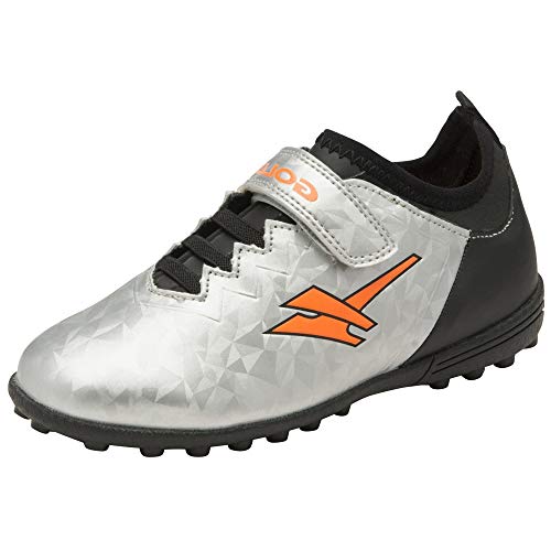 Gola Jungen Activo5 Astroturf Fußballschuhe Sportschuhe, Silber - Silber, Schwarz, Orange. - Größe: 25 EU