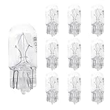Opuweiy 10 PCS T10 Bulb, 168 192 12V 5W Low Power Flat Foot Car Small Light, Halogen Bulb Lighting Accessories, Universal for Most Car Models (White)
