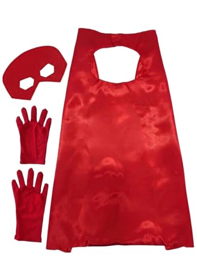Image of BookMyCostume Kids Superhero Cape and Eye Mask Set for Boys & Girls - Fancy Dress for School Annual Day, Dance Drama & Theme Birthday Return Gift | Aged 3-10 Years