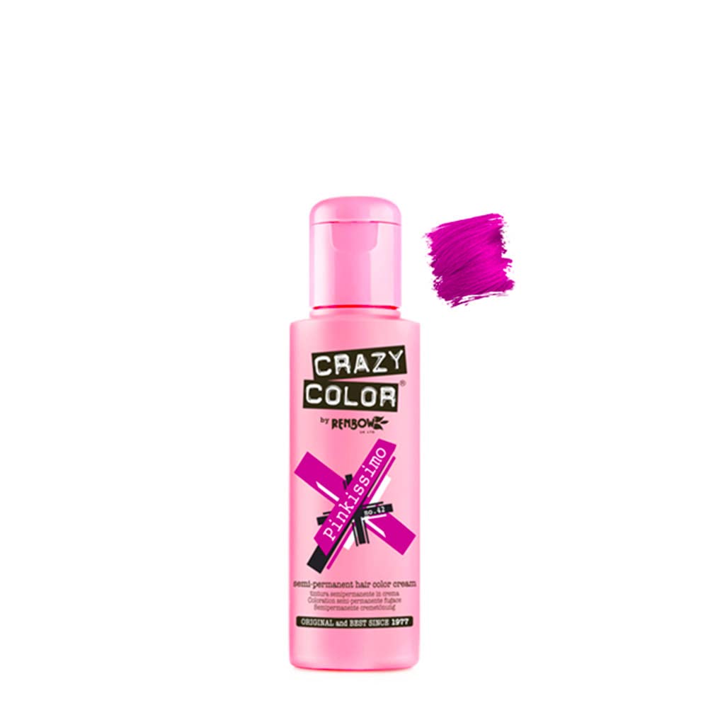 Crazy Color Semi Permanent Hair Colour, Pinkissimo 42, 100 ml
