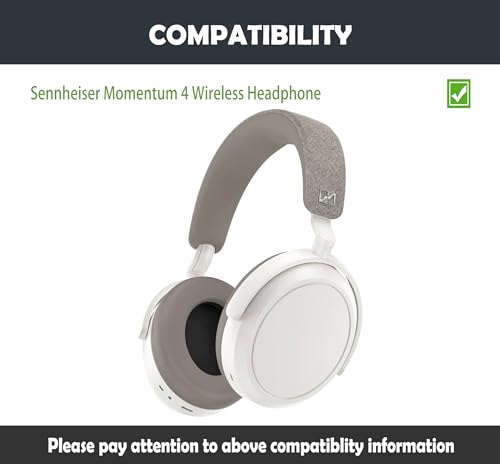 HTINDUSTRY Earpads/Headband Cushion Replacement Compatible with Sennheiser Momentum 4 Wireless Headphone Premium Earpads with Softer Protein Leather/Memory Foam(Brown) - Image 2