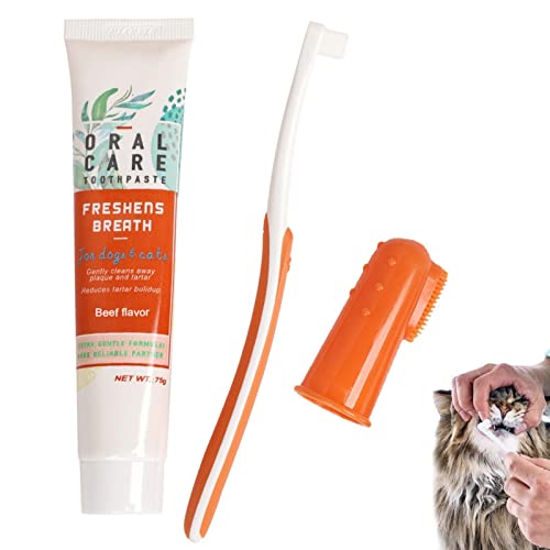 dentes e escova dentes para animais estimação, Kit cuidados dentários para cães, dentes e escova den