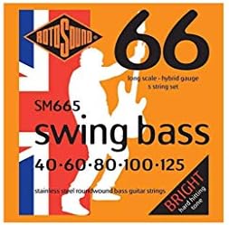Rotosound SM665 Swing Bass 66 Stainless Steel 5 String Bass Guitar Strings (40 60 80 100 125)