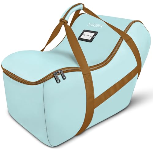 Image of YOREPEK Car Seat Travel Bag for Airplane Compatible with Uppababy Mesa and Base, Fits for Chicco Keyfit 30 and Base,Padded Car Seat Carrier for Airport, Car Seat Gate Check Bag, Light Cyan