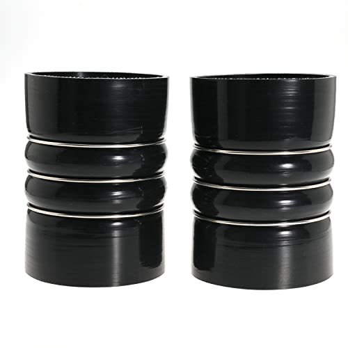 Image of Silicone Charge Air Cooler Hump Hose Boot Set 4 inch X 6 inch 4 inch with T Bolt Clamp Black