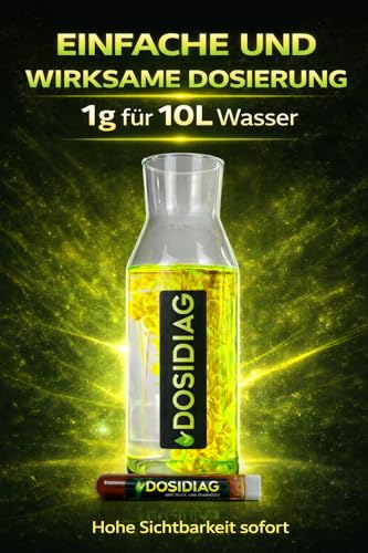 DOSIDIAG Uranin | Intensiver Markierungsfarbstoff zur Lecksuche: Pool, SPA, Sanitär, Dach, Auto | Fluorescein | Leckortung