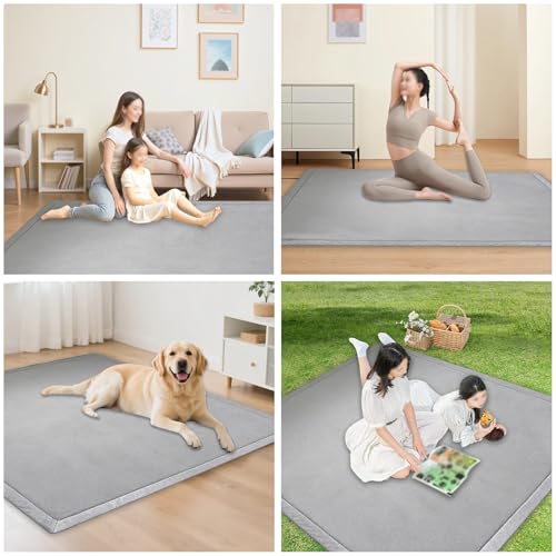 Tapis d'éveil bébé antidérapant isolant du sol gris - 7