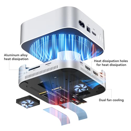 Image of ACASIS 40Gbps Mac mini M4 Dock & Stand with Dual-Bay NVMe SSD Enclosure, Aluminum DP Hub for Mac mini M4 and M4 Pro 2024, 4K60Hz DP, 3X10G USB A, PD 30W, SD /TF 4.0, Support Dual SSD B+M M-Key
