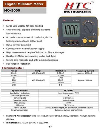 HTC Instruments Milli Ohm Meter MO-5000 - Image 4 thumbnail