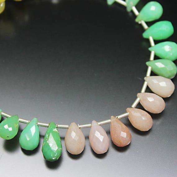 Perles opale et chrysoprase en goutte pour réparer et créer