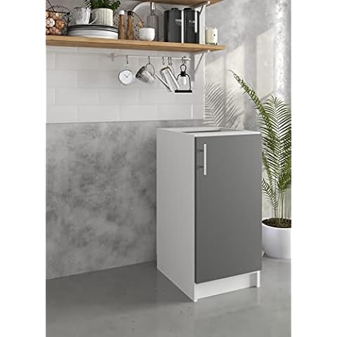 JD Greta Kitchen 400mm Base Cabinet - Dark Grey Cover