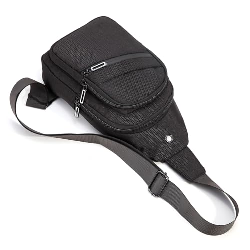 Image of AOSTIHOT Sling Bag Crossbody Bags for Women, Small Sling Backpack Cross Body Chest Daypac for Travel Casual Running Hiking Black White