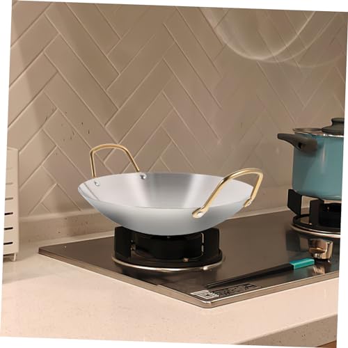 Wok pequeño de acero inoxidable con doble asa miniatura 7