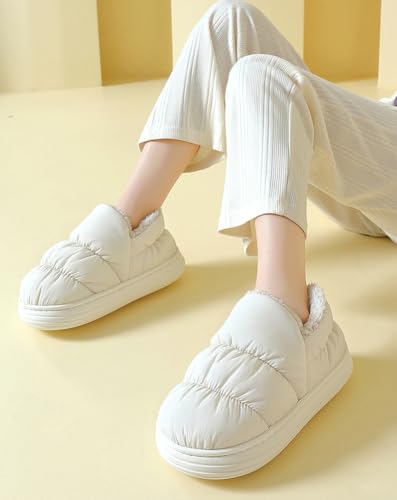 Rungion Winter Waterproof Boots for Women Indoor Ankle Plush Lined Slippers Outdoor Booties Slip On Warm Anti Slip Boot Shoes4